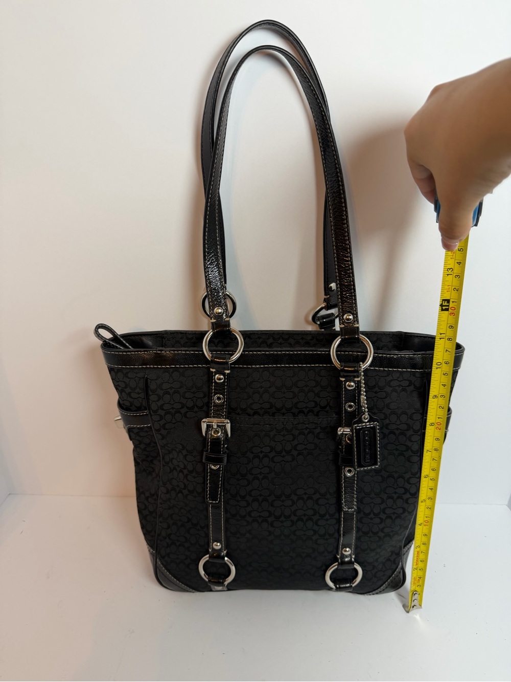 Coach Signature Gallery Black Jacquard Micro C Monogram Tote - Picture 3 of 13